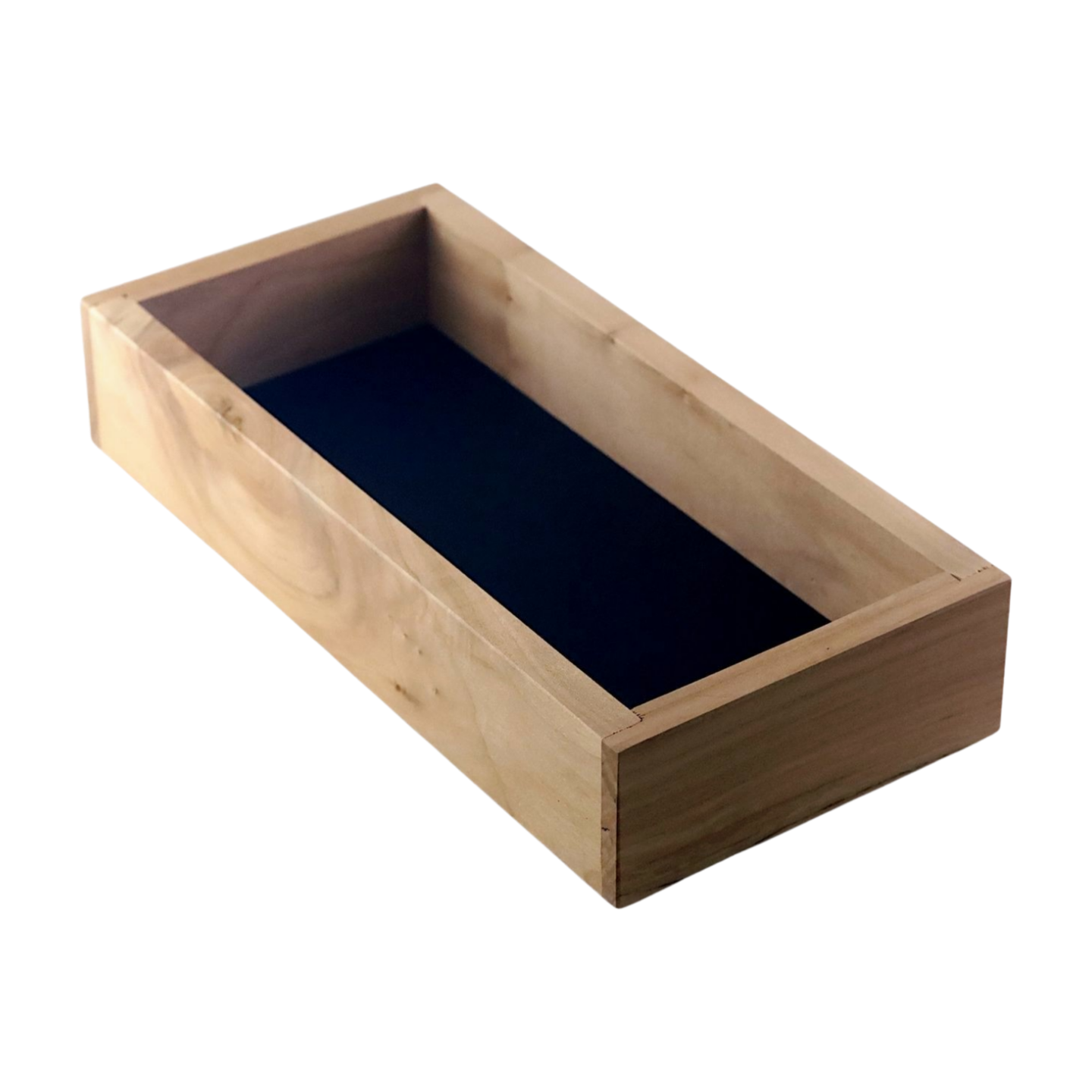 Maple Hardwood Dice Tray with Black Leather Rolling Surface