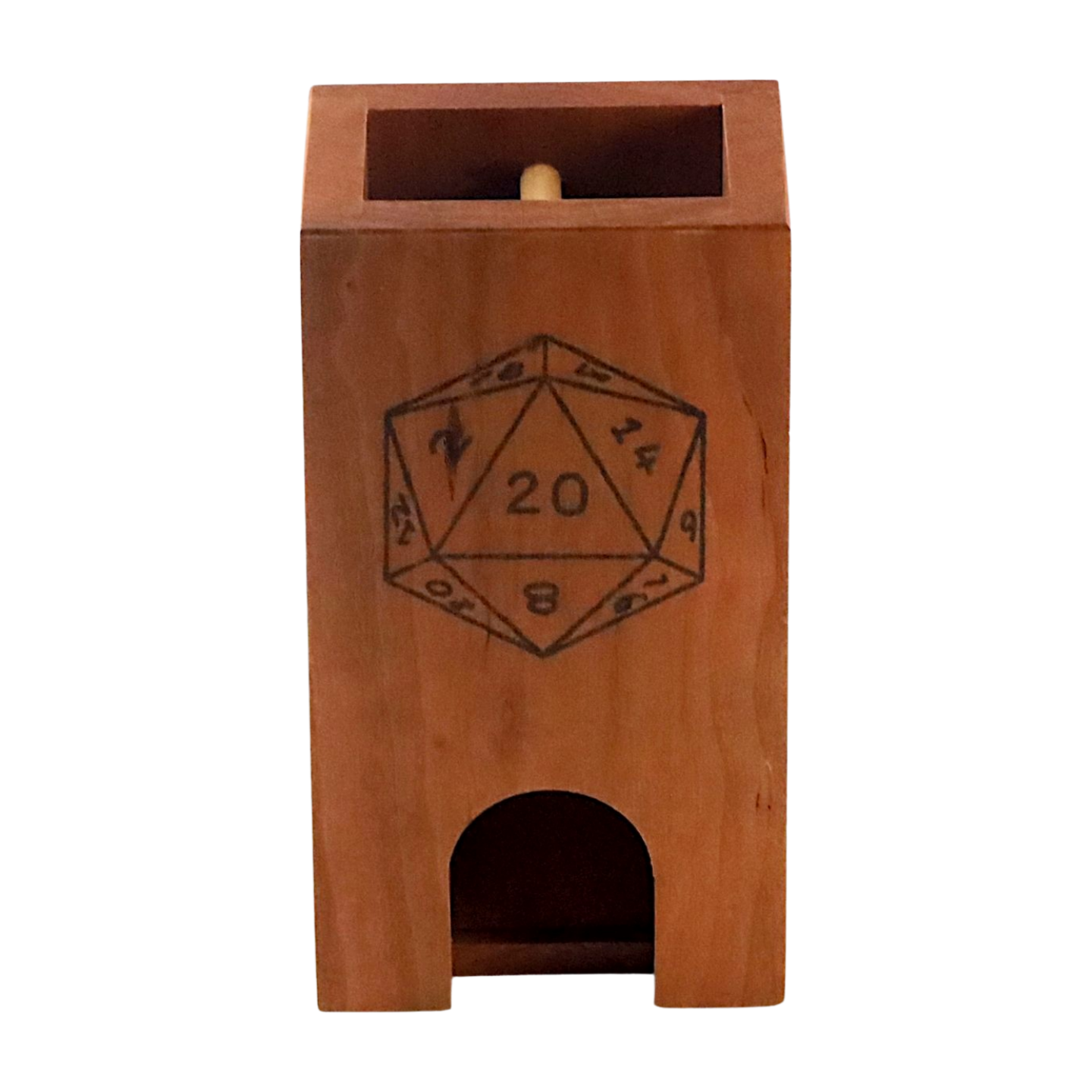 DnD D20 Dice Tower, Wooden Critical Success Dice Roller for Pathfinder, Shadowrun Fantasy TTRPG Campaign, Dungeon Master Gift for Husband - Dragon Armor Games