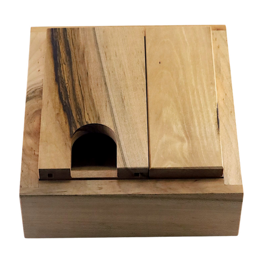 Wooden Dice Tower, Vault, Tray on a White Background
