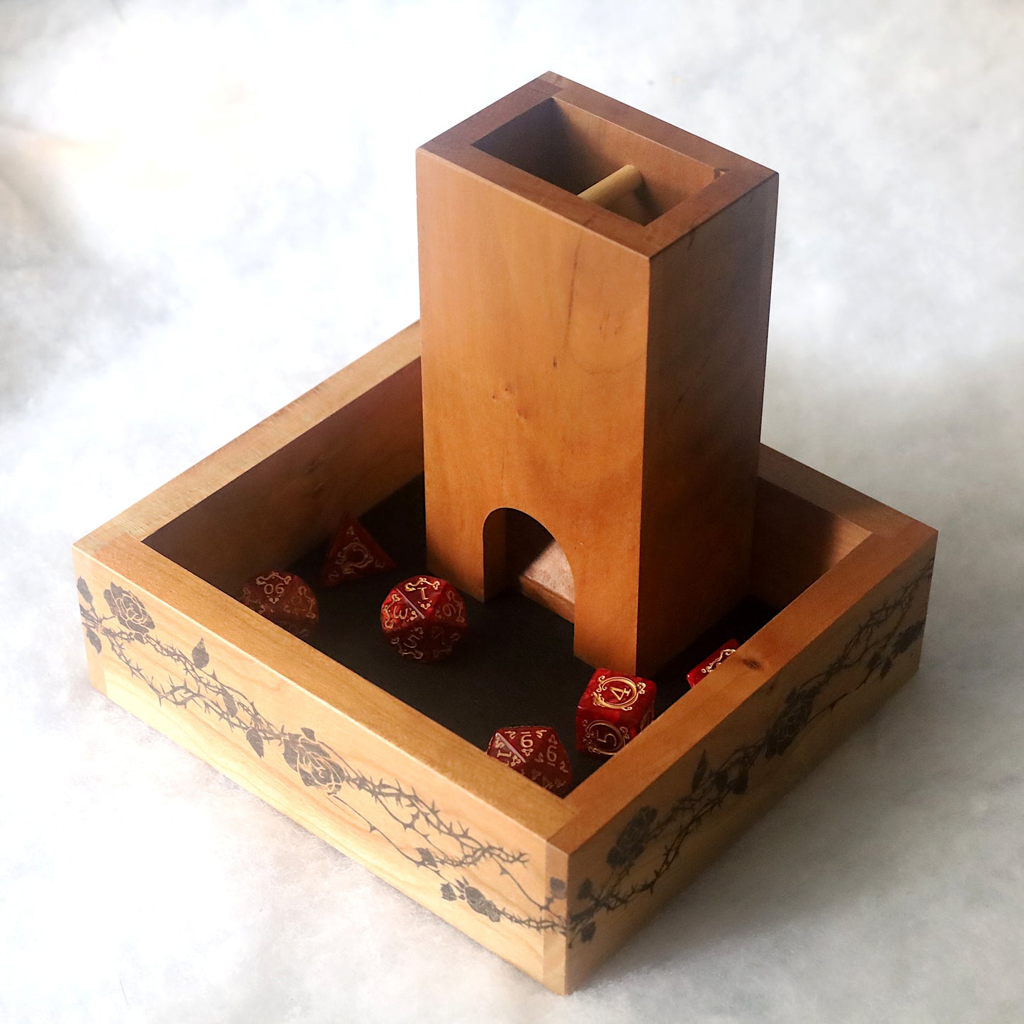 Cherry with Roses and Thorns Small Dice Tray