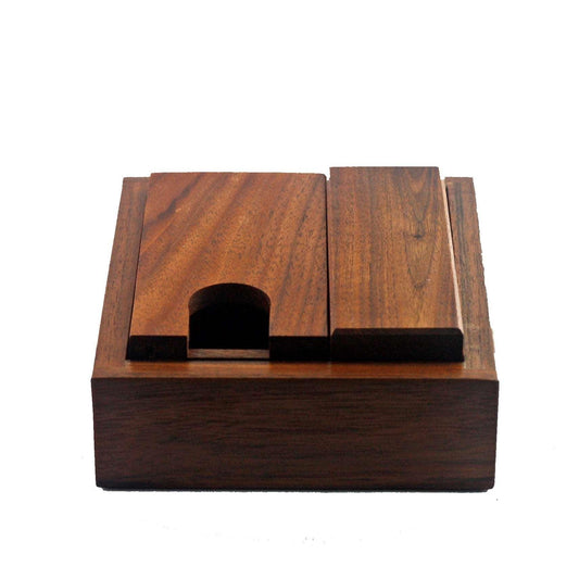 Walnut DnD Dice Tray and Tower with Vault, 3-Piece Personal Gaming Setup for TTRPGs, Strategy and Fantasy Games, Dice Rolling Tray and Case - Dragon Armor Games