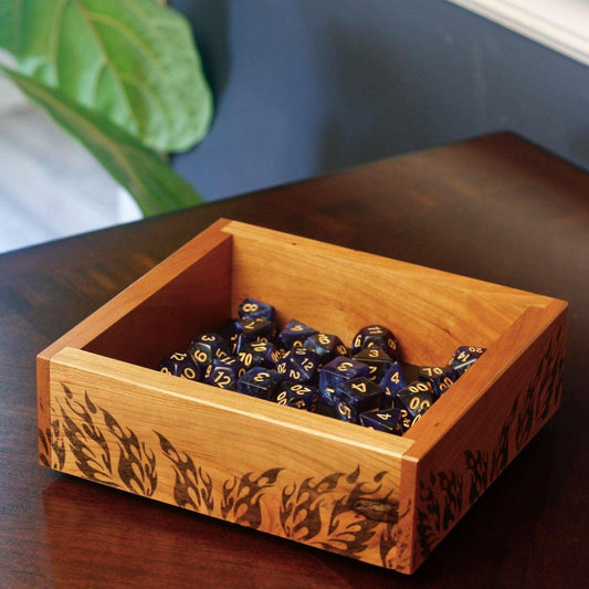Cherry with Flames Small Dice Tray - Dragon Armor Games