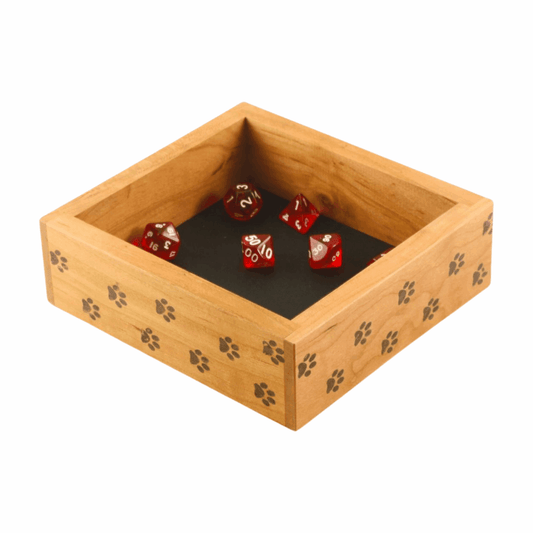 Cherry with Paw Prints Small Dice Tray - Dragon Armor Games