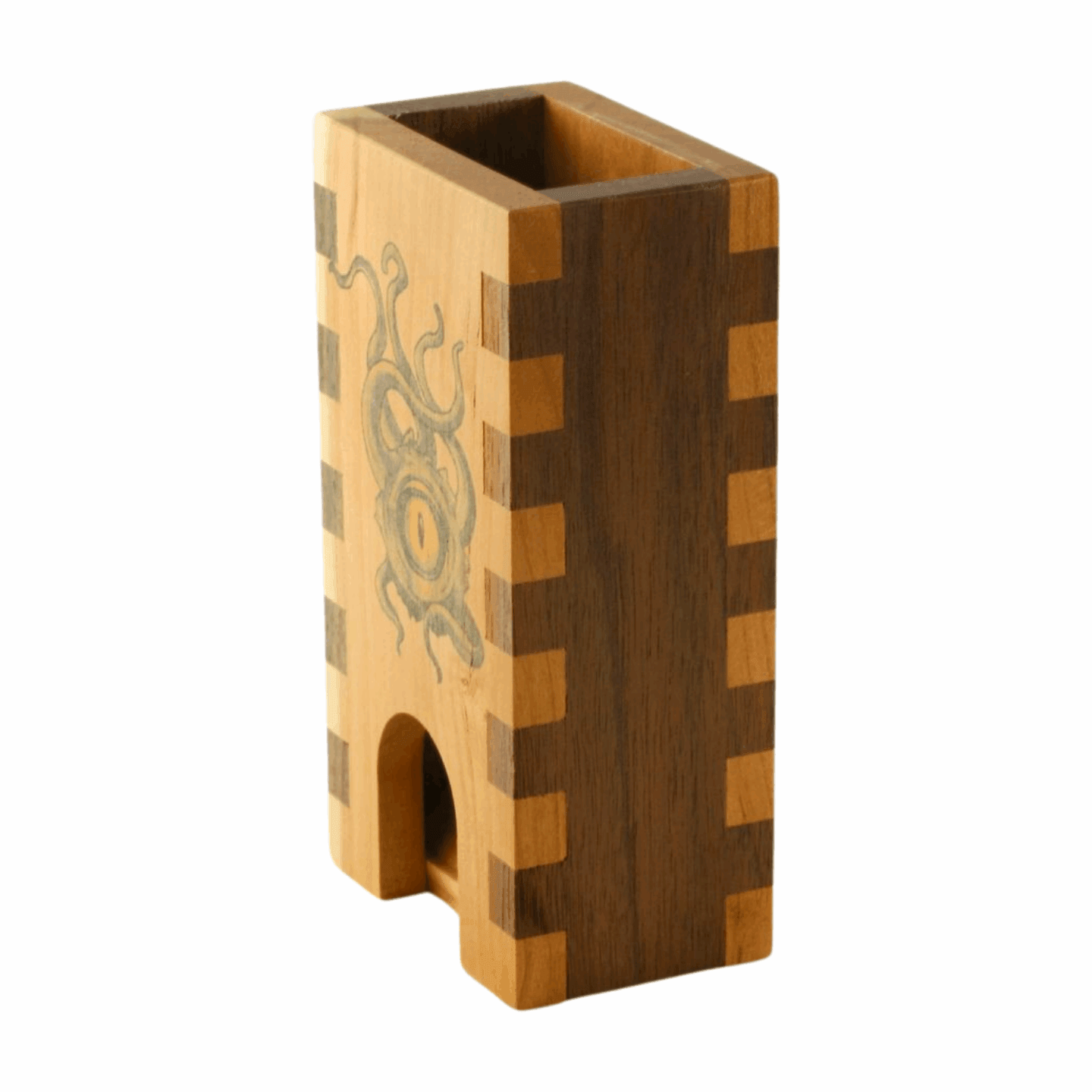 Green Cthulhu Dice Tower, Portable Wooden Lovecraft Dice Roller for DnD, Mansions of Madness, Arkham Horror, Elder Sign, Eldritch TTRPG - Dragon Armor Games