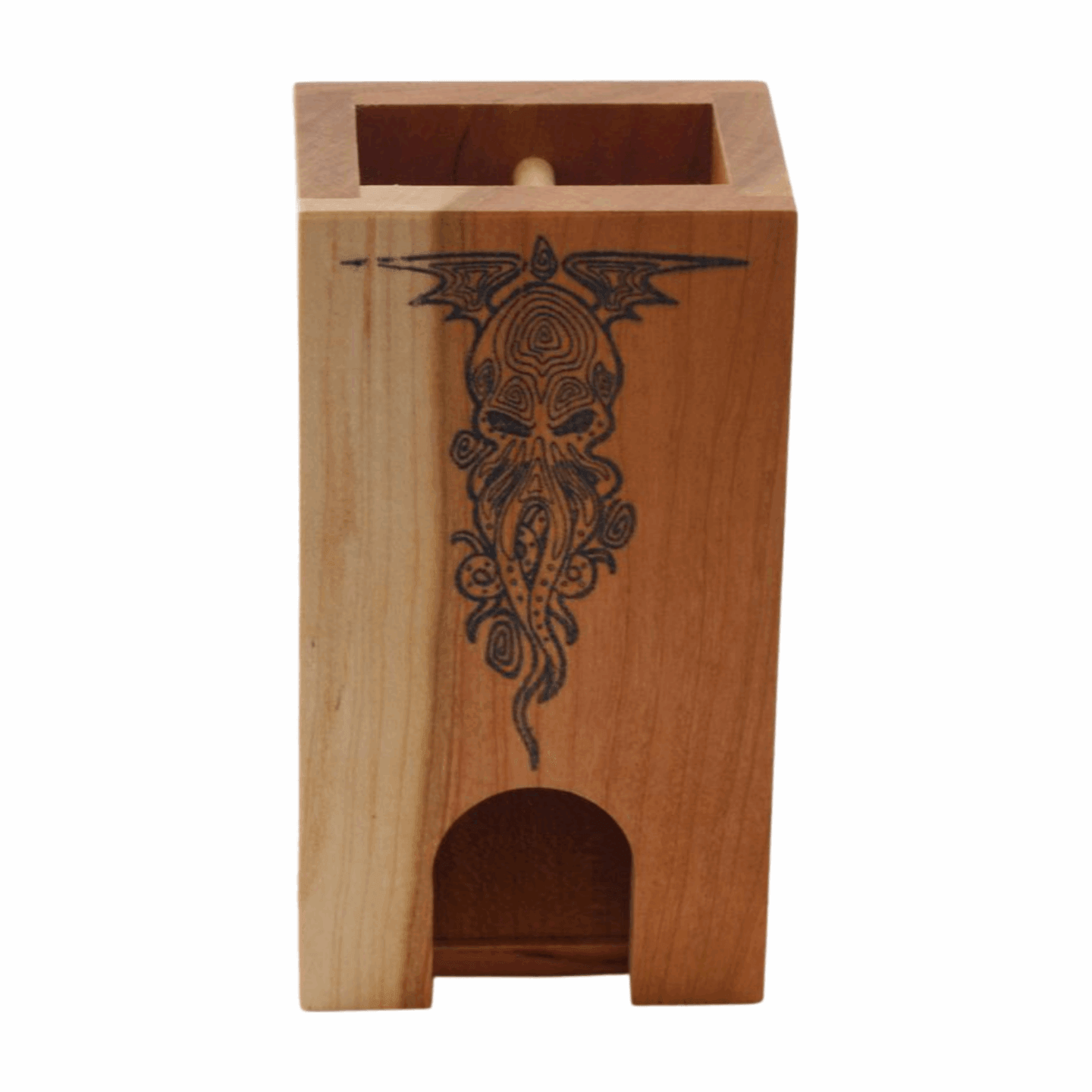 Small Cherry Dice Tower with Cthulhu - Dragon Armor Games