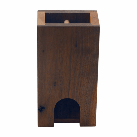Small Walnut and Cherry Dice Tower with Runes - Dragon Armor Games
