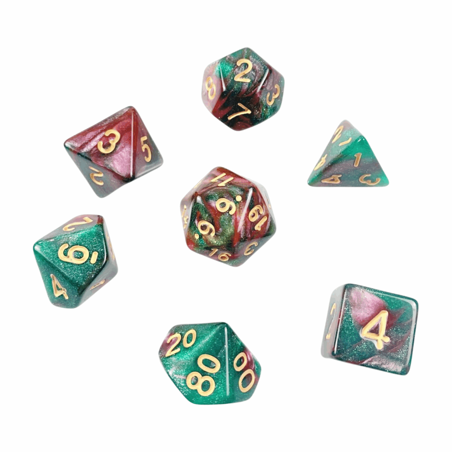 Starry Dice 7 Piece Set - 14 color choices! - Dragon Armor Games