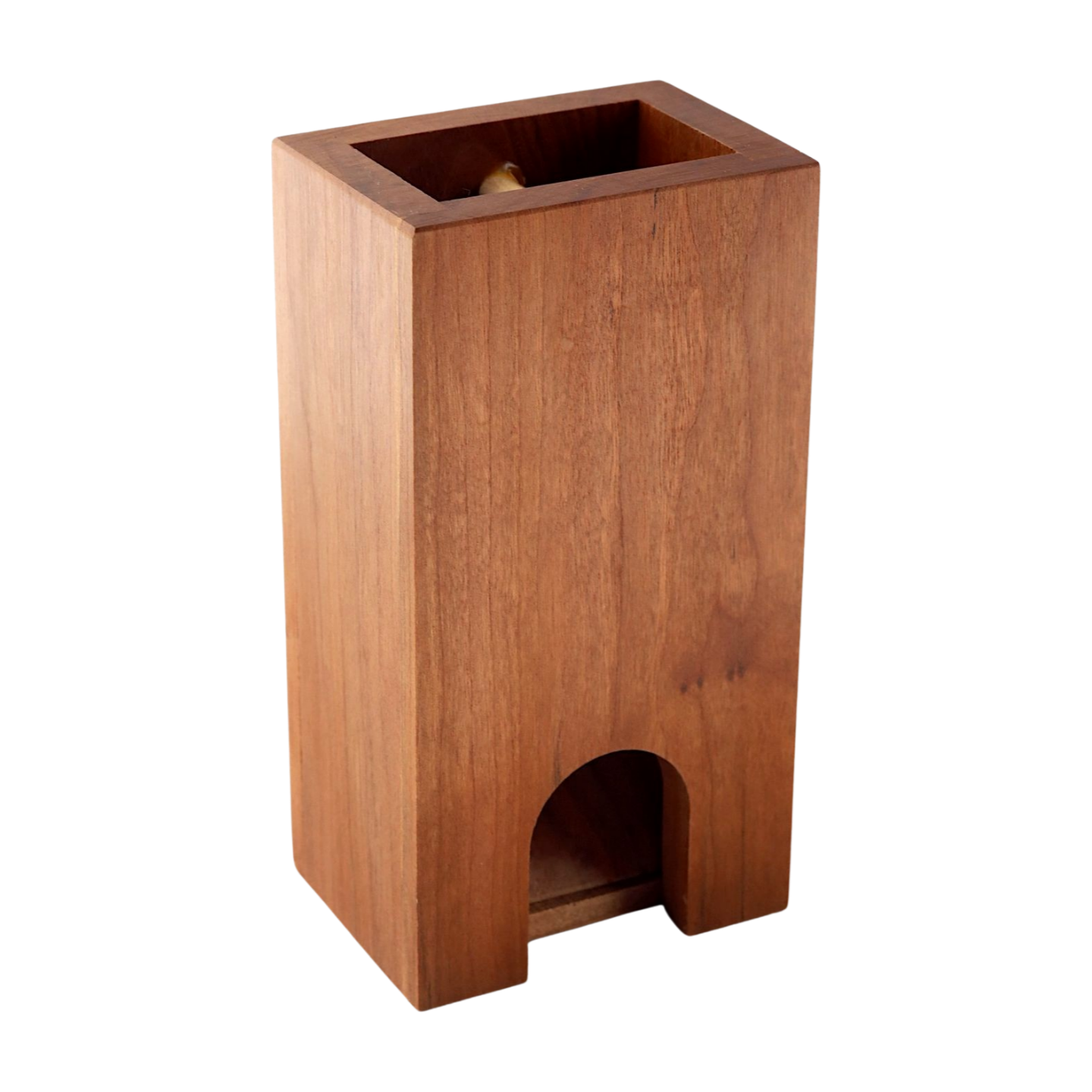 Small cherry dice tower on a white background