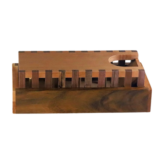 Cherry and Walnut Classic Dice Tower with See-Through Skeleton Design for DnD Campaigns, Family Game Night, Bunco Parties, Wood Dice Roller - Dragon Armor Games