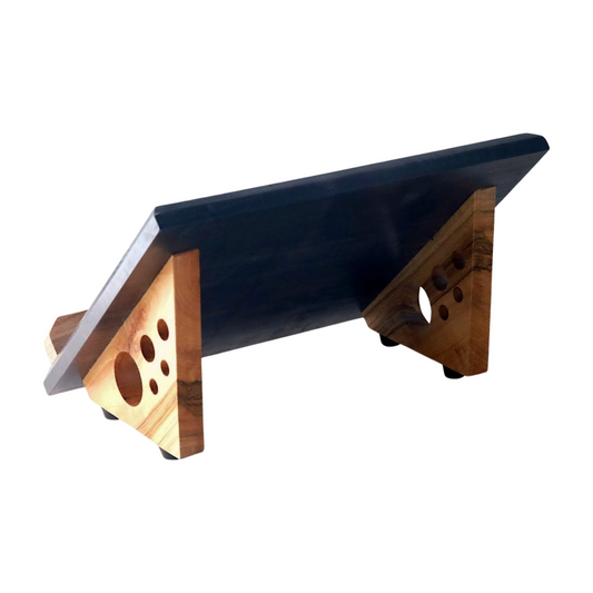 Wooden book stand on a white background