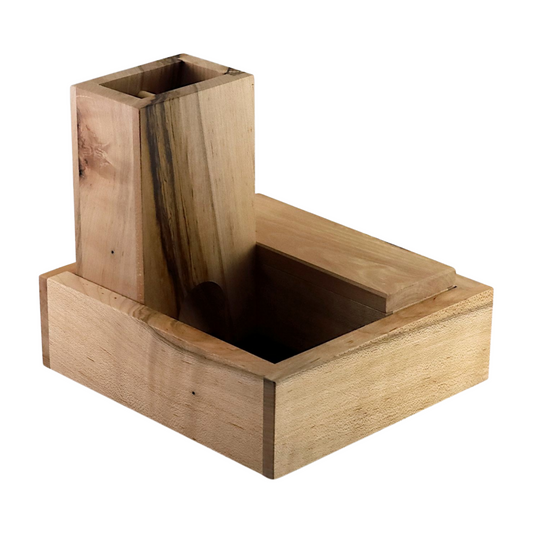 Wooden Dice Tower, Vault, Tray on a White Background
