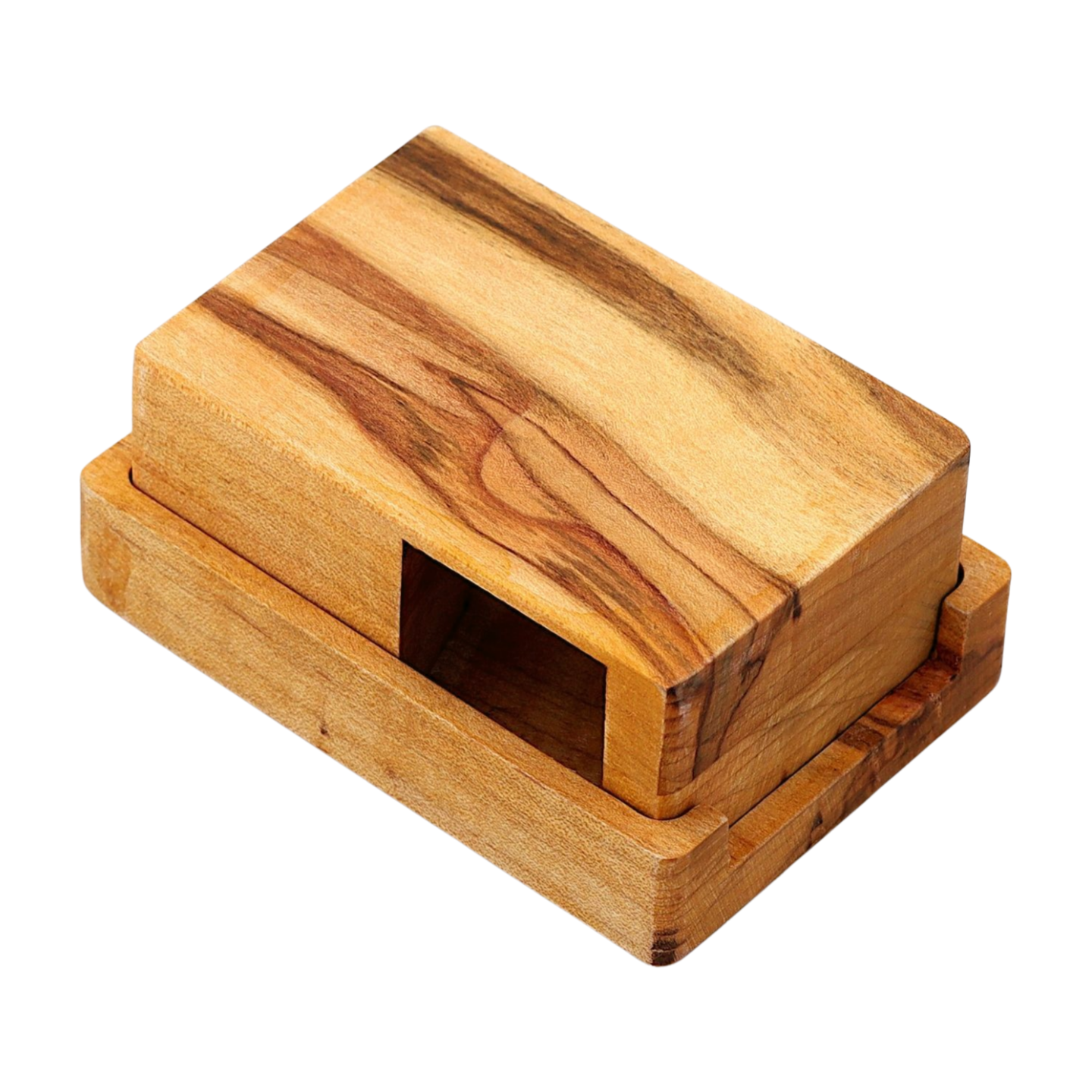 Maple dice tower nested in dice tray