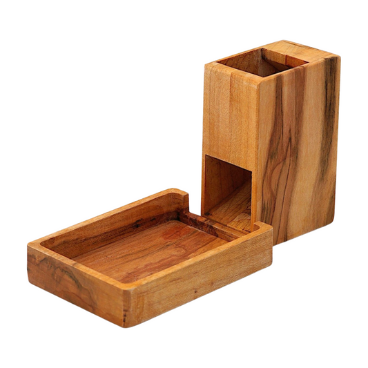 Maple Pocket Dice Tower and Tray on White Background