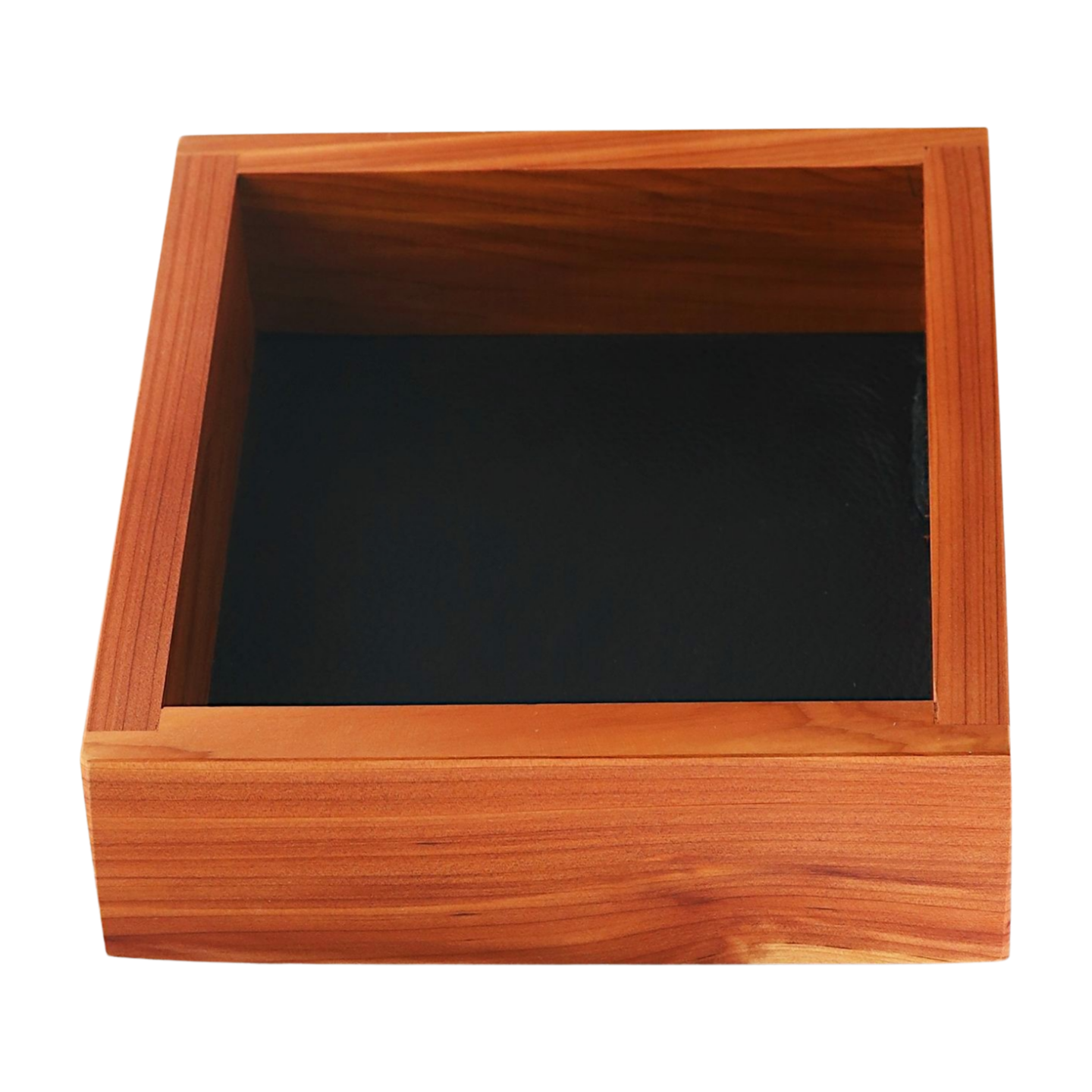 Small Cedar Dice Tray with Black Leather