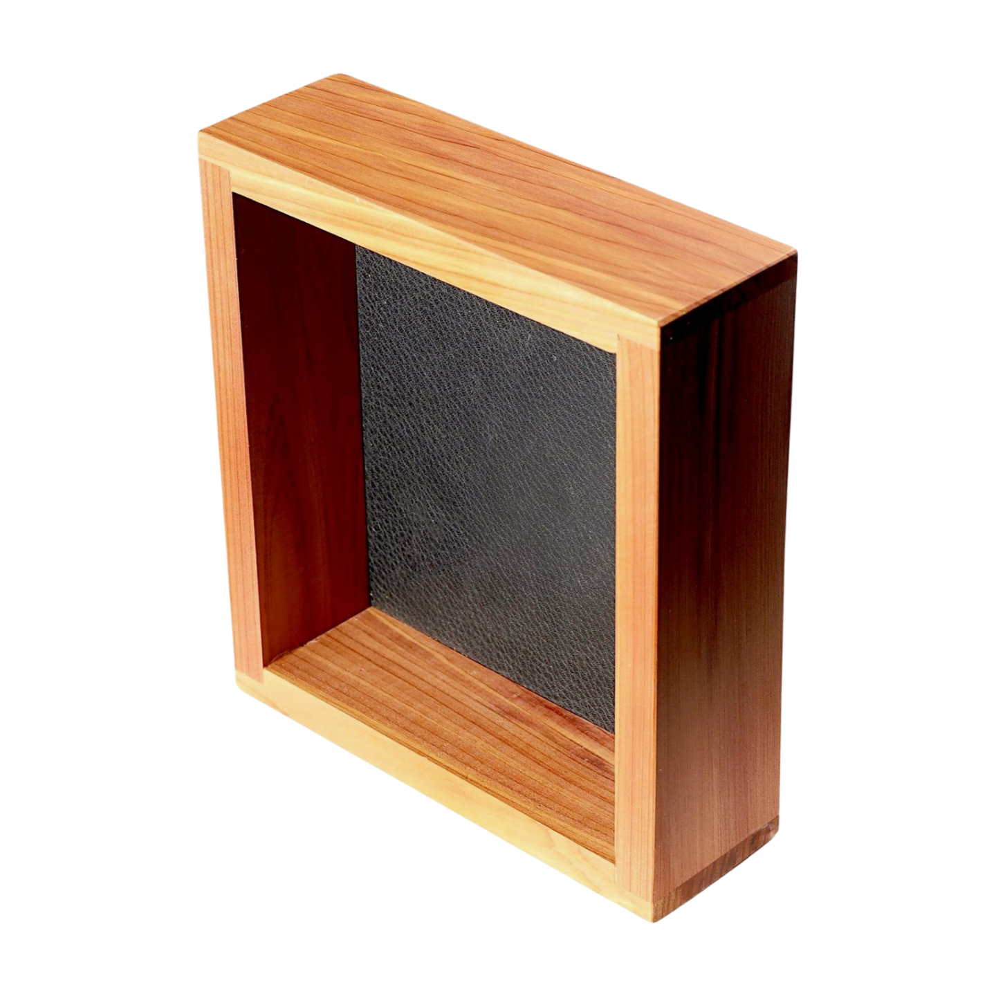 Small Cedar Dice Tray with Black Leather