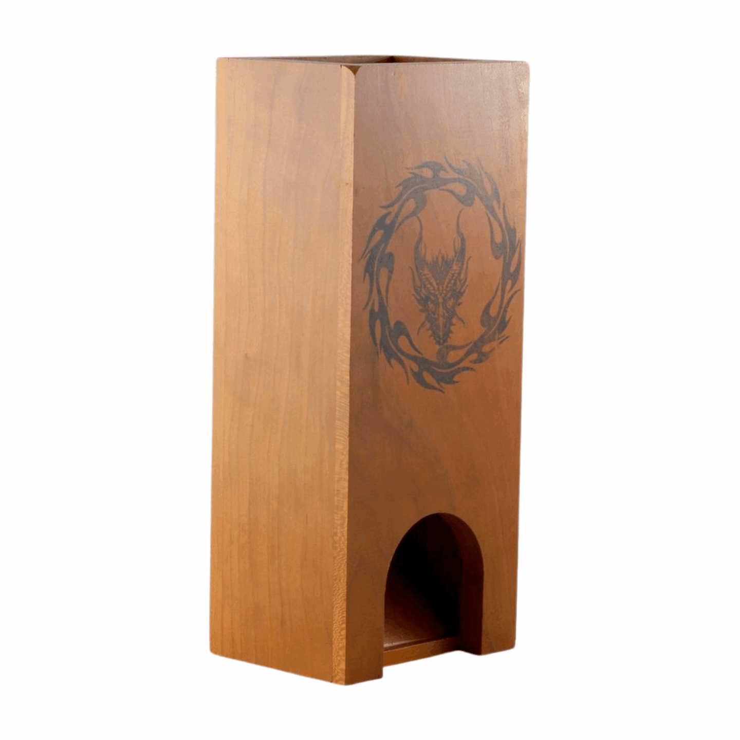 Cherry Dice Tower with Dragon Encircled in Flames - Dragon Armor Games