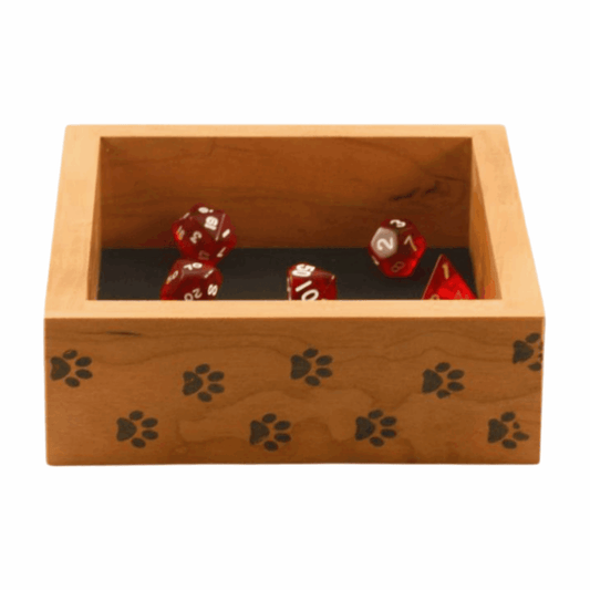 Cherry with Paw Prints Small Dice Tray - Dragon Armor Games