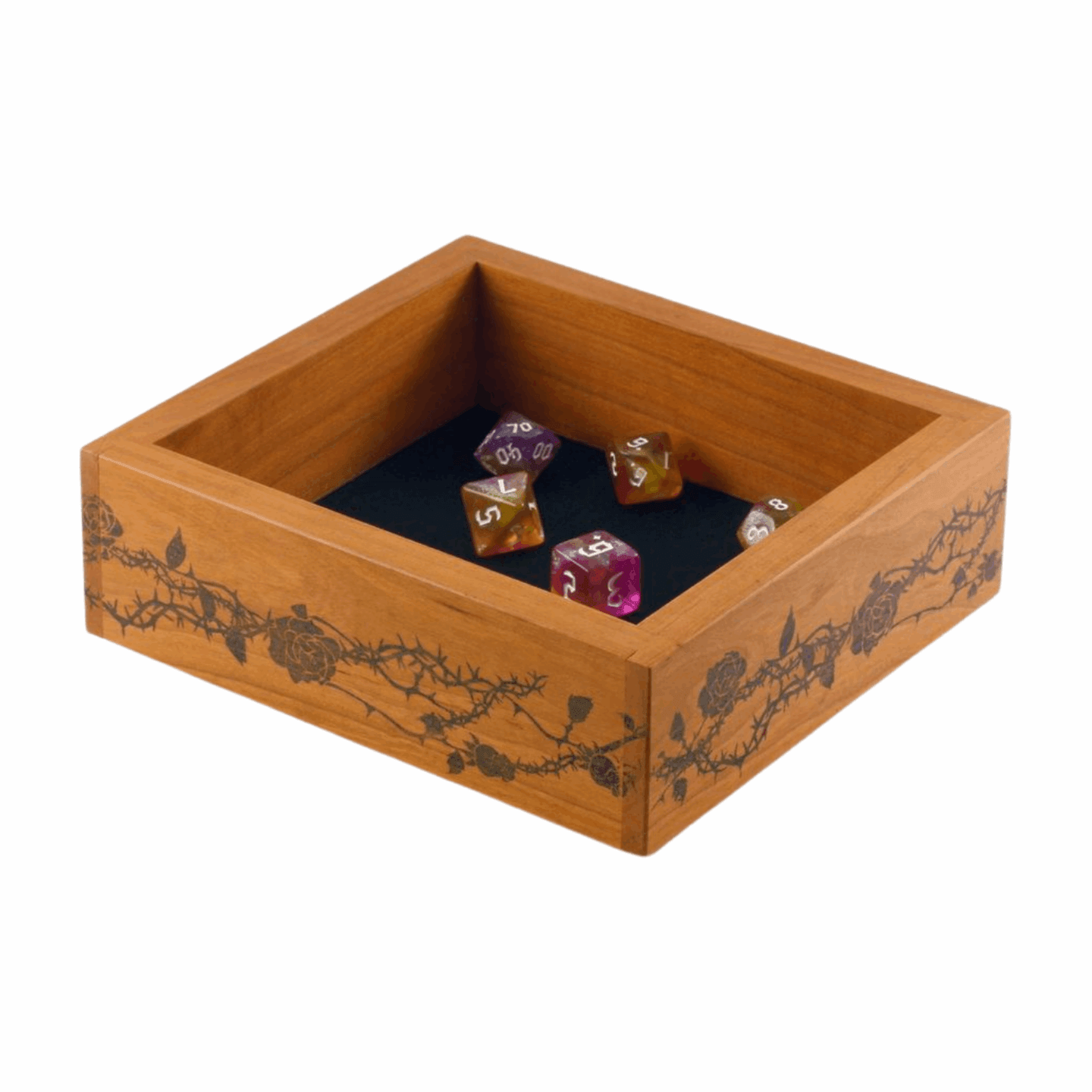 Cherry with Roses and Thorns Small Dice Tray - Dragon Armor Games
