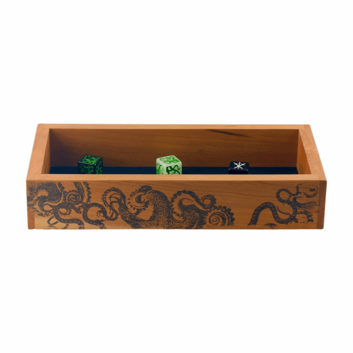 Medium Cherry Dice Tray with Tentacle Design for Tabletop Gaming - Dragon Armor Games