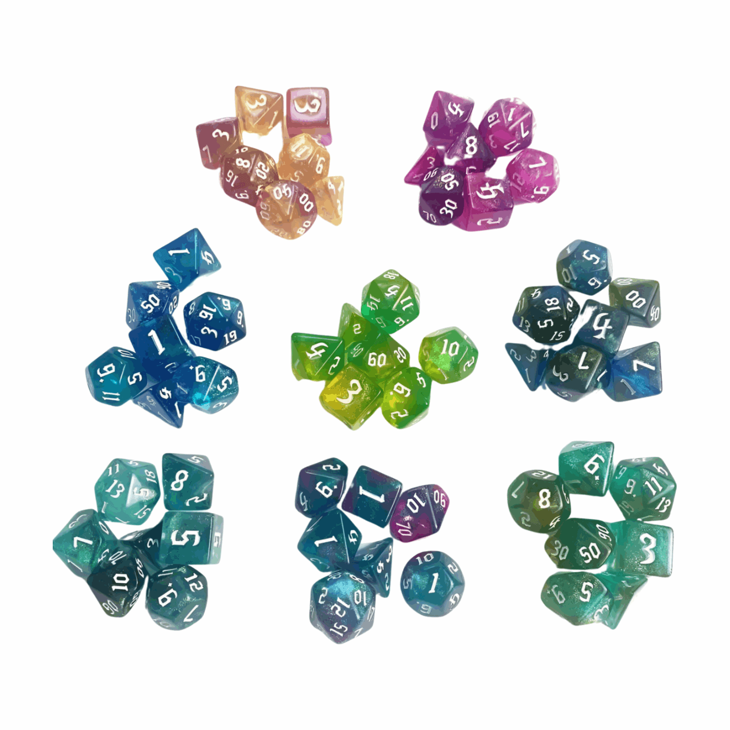 Pearl Dice 7 Piece Set - 8 colors to choose from! - Dragon Armor Games